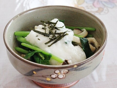 ほうれん草とえりんぎのとろろがけ